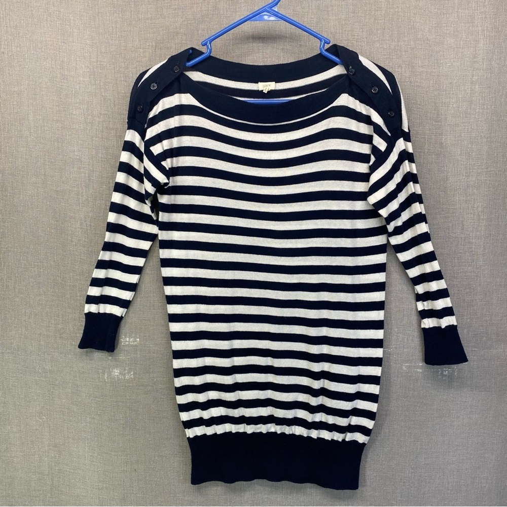 J. Crew striped Long Sleeve button shoulder blue & white Size | XS